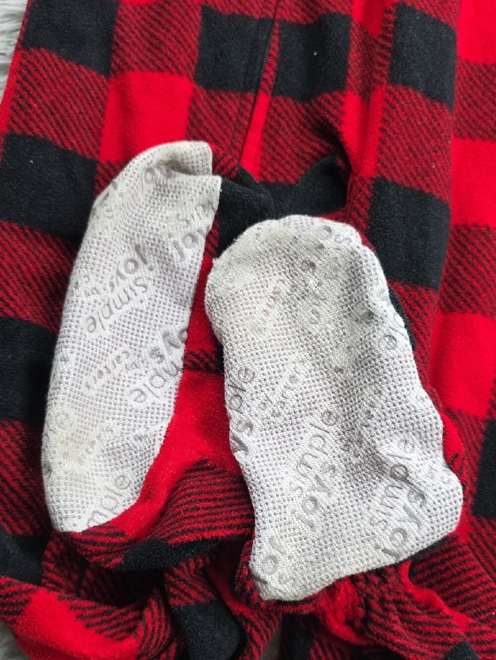 Carter's Red and Black Buffalo Plaid Kids One-Piece Footed Pajamas
